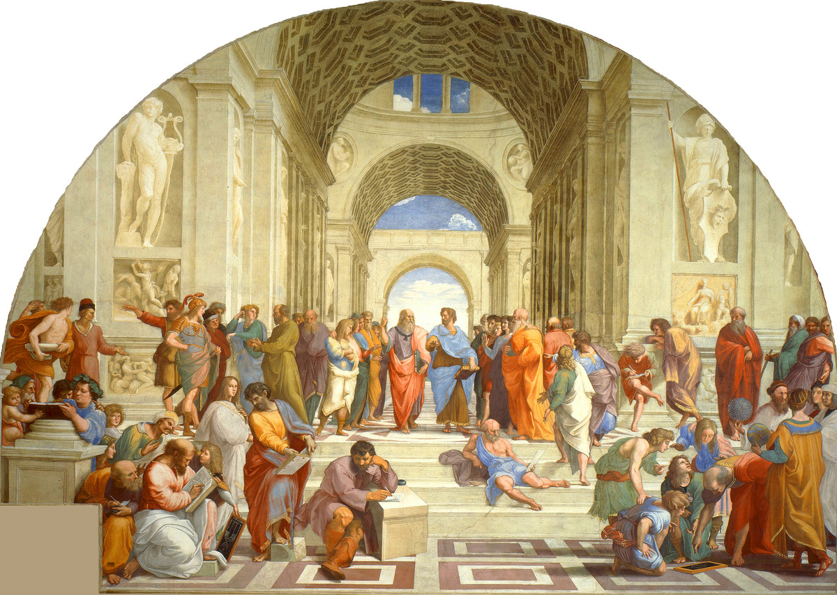 Rafael (1512). Skolen i Athen. Kilde: Wikimedia Commons