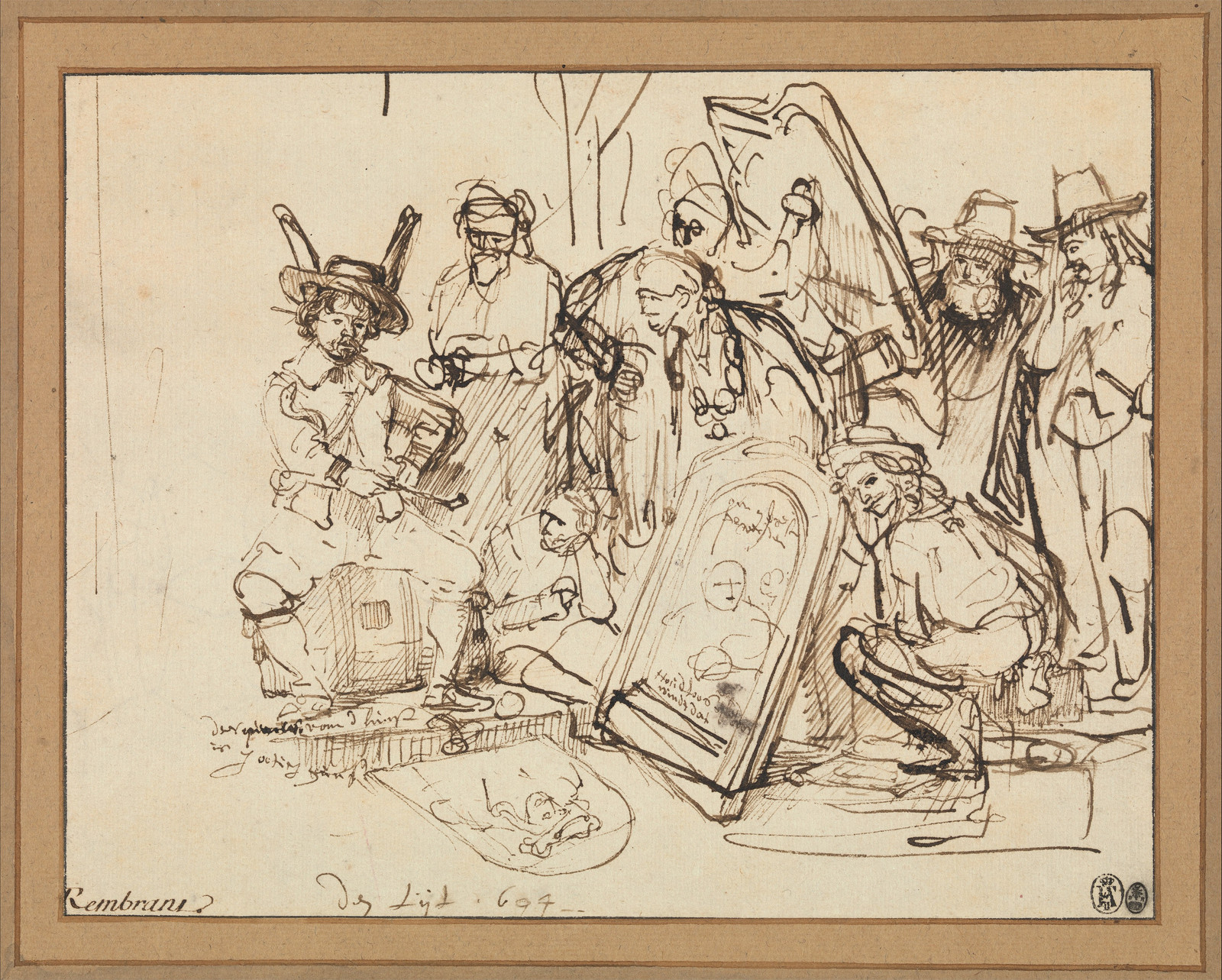 Rembrandt, Satire on
Art Criticism (1644),
tegning, Metropolitan
Museum of Art.