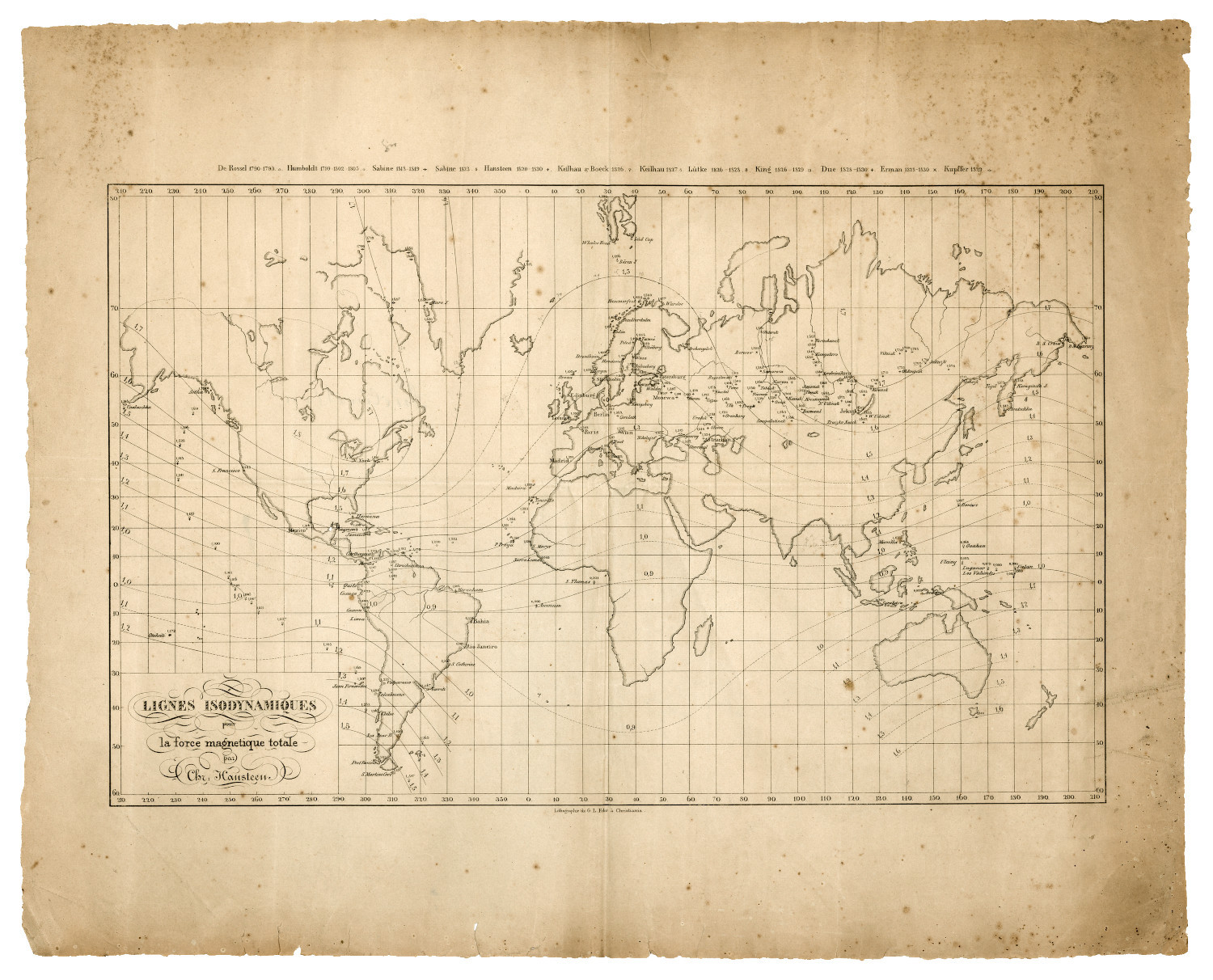 6hansteen kart 1831 isodynamisk