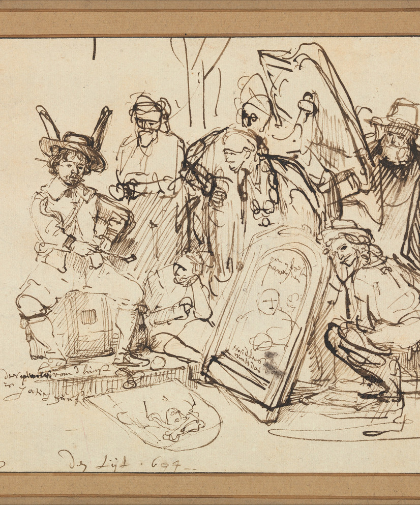 Rembrandt, Satire on
Art Criticism (1644),
tegning, Metropolitan
Museum of Art.