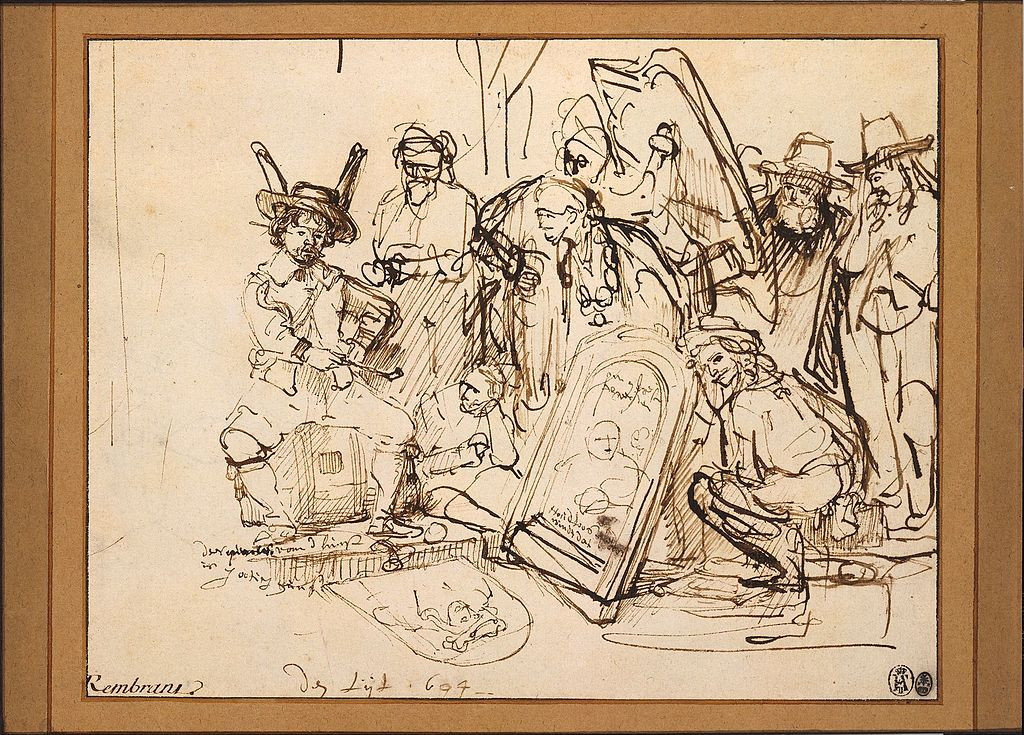 Tegning av Rembrandt, Satire on Art Criticism