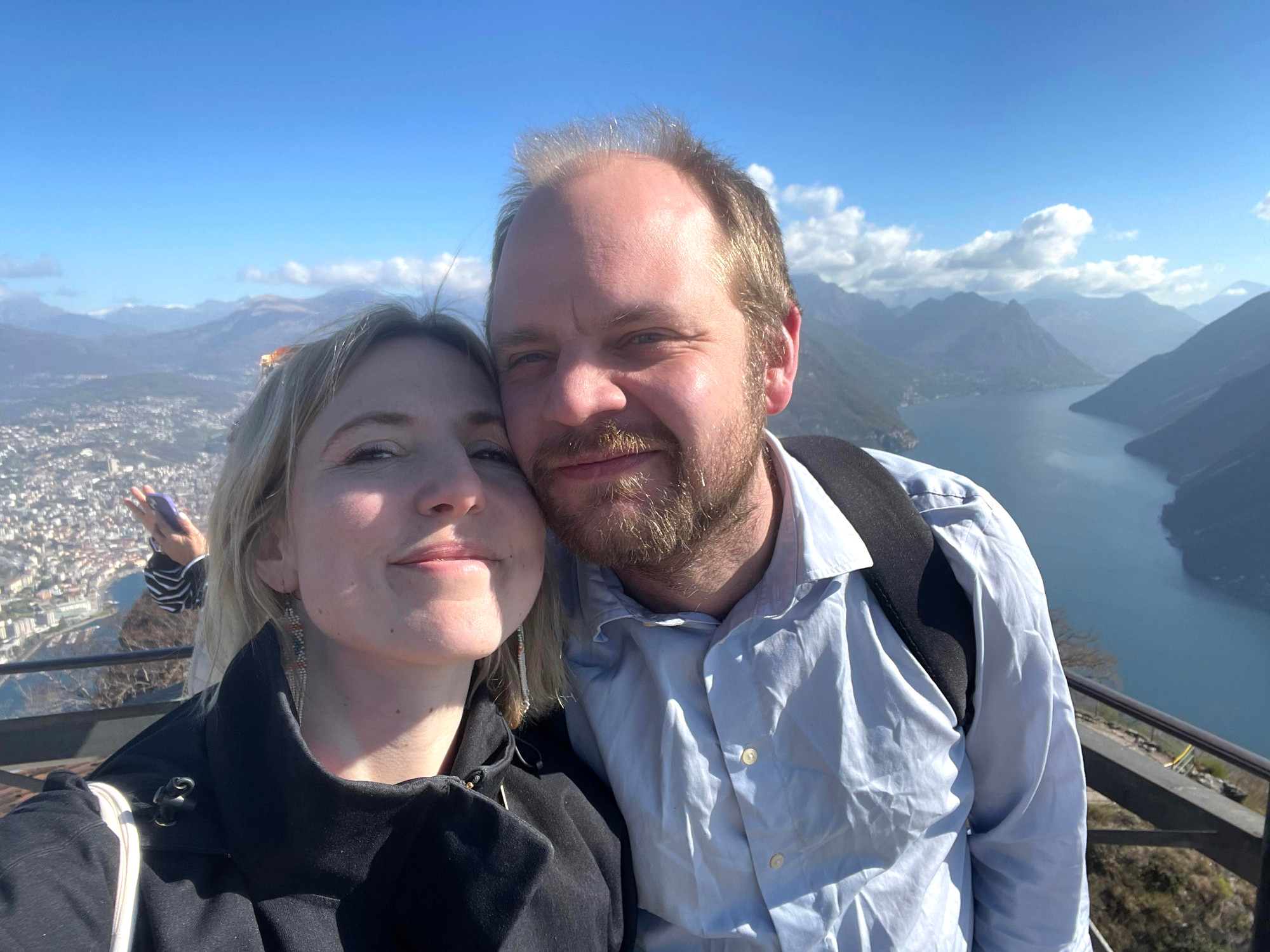 Sofie Marhaug og Mímir Kristjánsson på tur i Lugano i Sveits.
