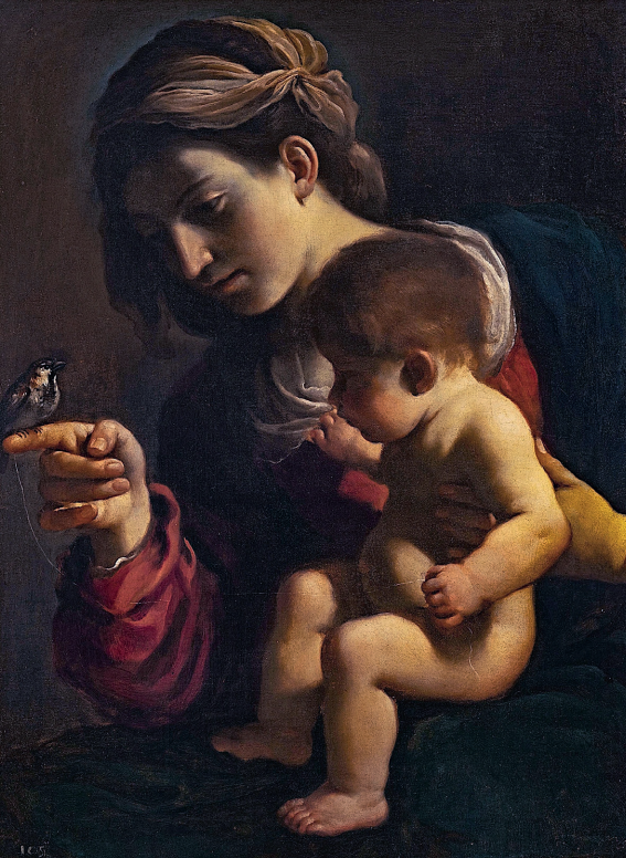 Madonna del Passero. Oljemaleri av Il Guercino (Giovanni 
Francesco Barbieri) 1615–1616. (Pinacoteca Nazionale di Bologna)
